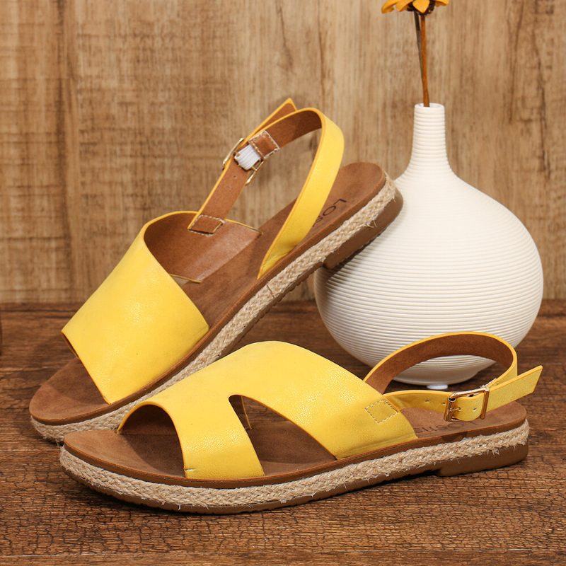 Kvinner Single Strap Casual Slingback Flate Sandaler