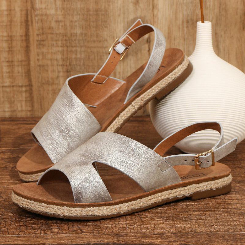 Kvinner Single Strap Casual Slingback Flate Sandaler