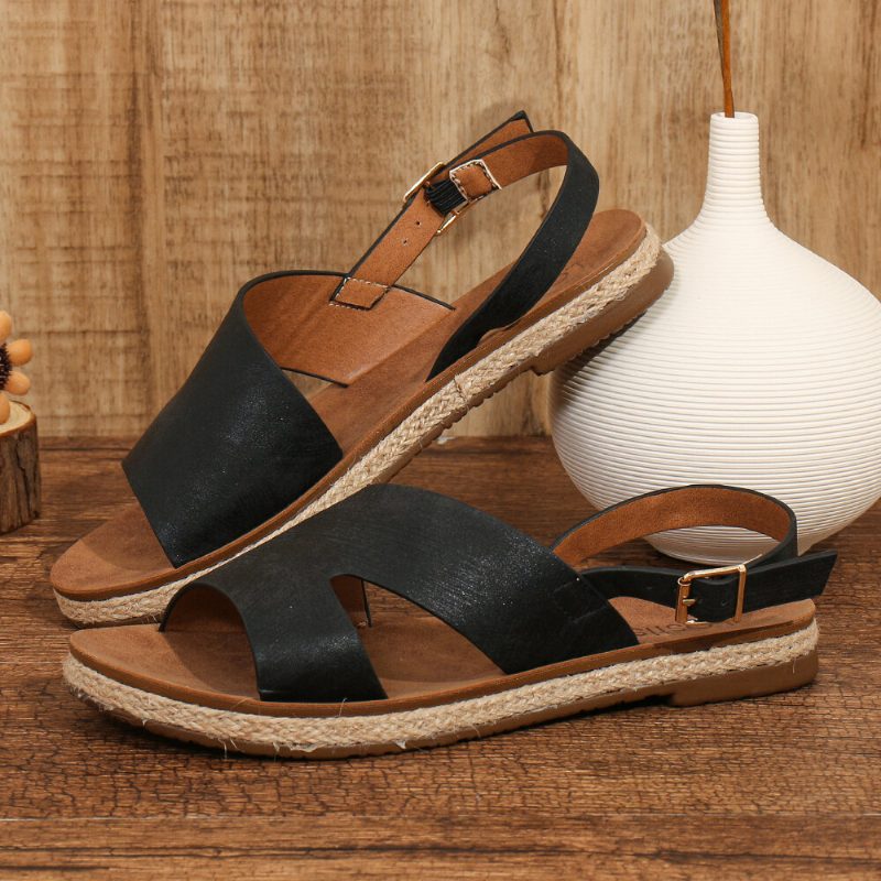 Kvinner Single Strap Casual Slingback Flate Sandaler