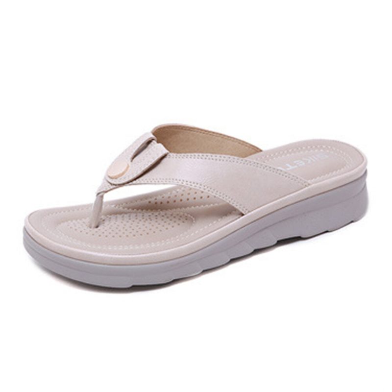 Kvinner Stor Størrelse Søm Flip Flops Strand Flate Casual Sandaler