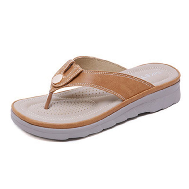 Kvinner Stor Størrelse Søm Flip Flops Strand Flate Casual Sandaler