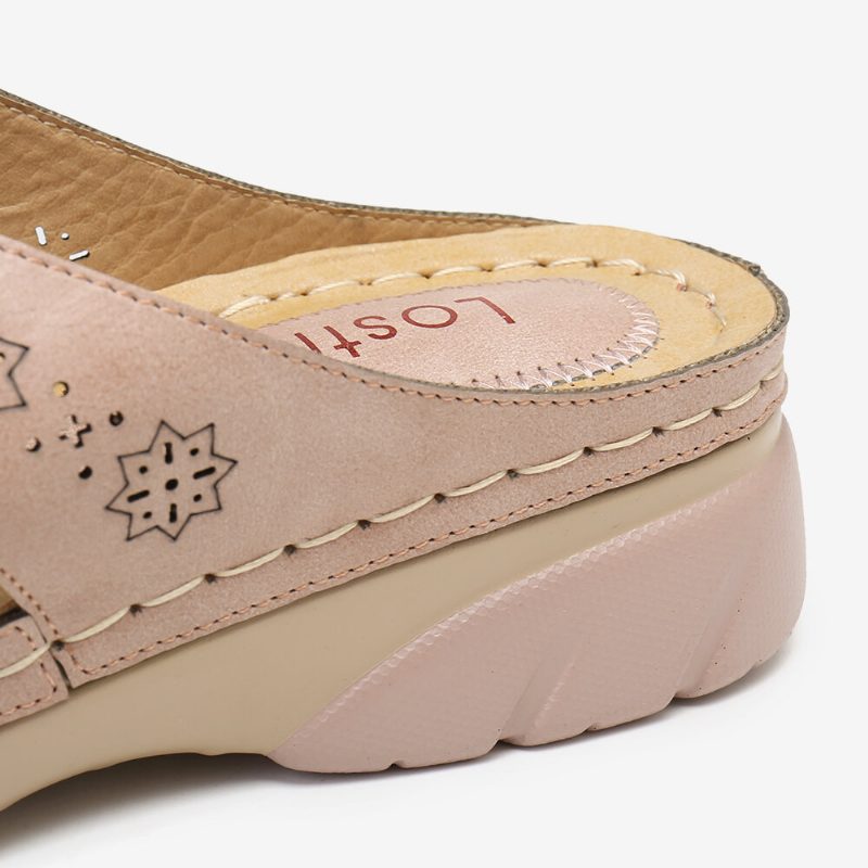 Kvinner Utskjæring Åpen Tå Myk Såle Slip On Uformell Daglig Summer Wedge Sandaler