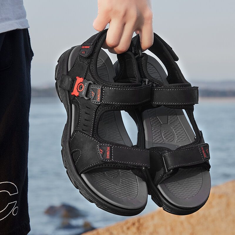 Menn Kuskinn Pustende Sklisikker Åpnet Strand Casual Outdoor Sandaler