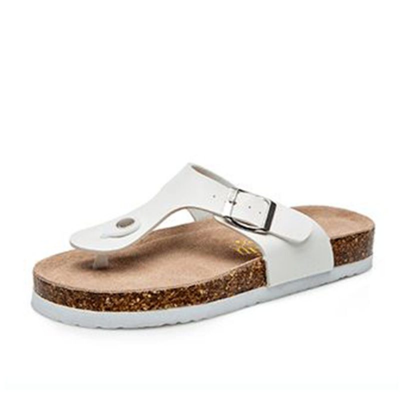 Pluss Størrelse Kvinner Uformell Myk Såle Flip Flops Utskrift Beach Cork Sandaler