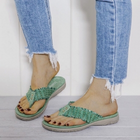 Ruffled Flip Flops Uformelle Sandaler For Kvinner