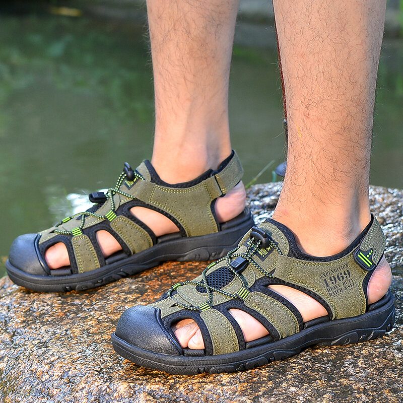 Sommertåbeskyttet Utendørs Semsket Romersk Strandsko Casual Sandaler