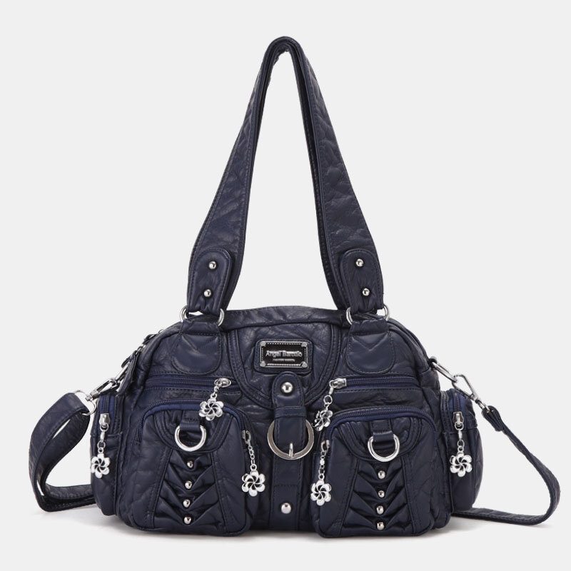 Angel Kiss Kvinner Pu Lær Multi-bære Ensfarget Mote Uformell Skulderveske Crossbody Vesker Håndveske