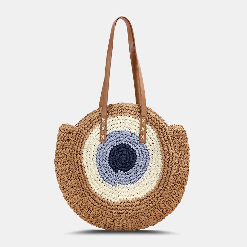 Dame Simplicity Stripe Straw Vesker Håndvesker Tote Retro Beach Bag