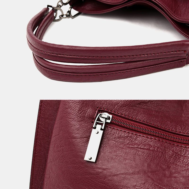 Dame Stor Kapasitet Solid Dusk Tote Vesker Crossbody Vesker Håndveske