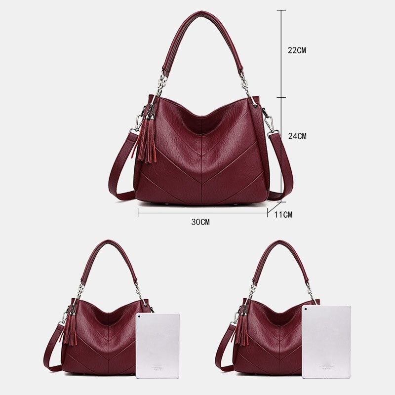 Dame Stor Kapasitet Solid Dusk Tote Vesker Crossbody Vesker Håndveske