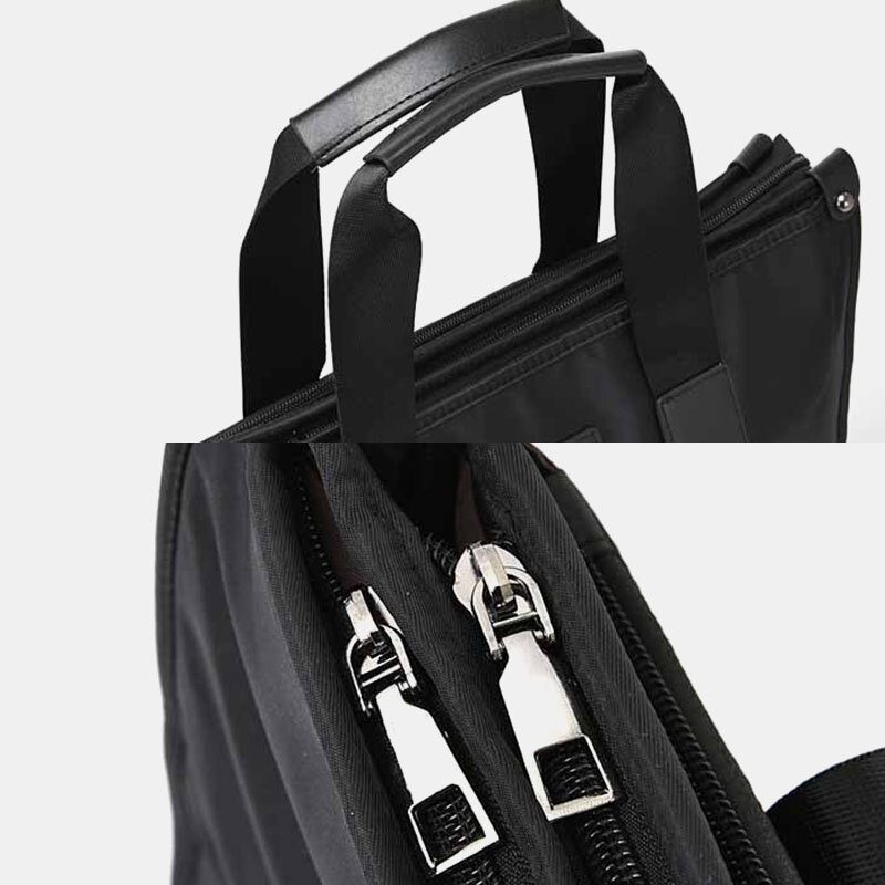 Herre Nylon Vanntett 14-tommers Laptopveske Flerlags Kofferter Håndveske Crossbody-veske