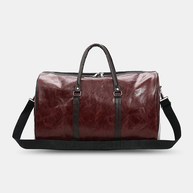 Kvinner Menn Skinn Retro Håndveske Med Stor Kapasitet Business Bagasjeveske Skulderveske Crossbody Veske