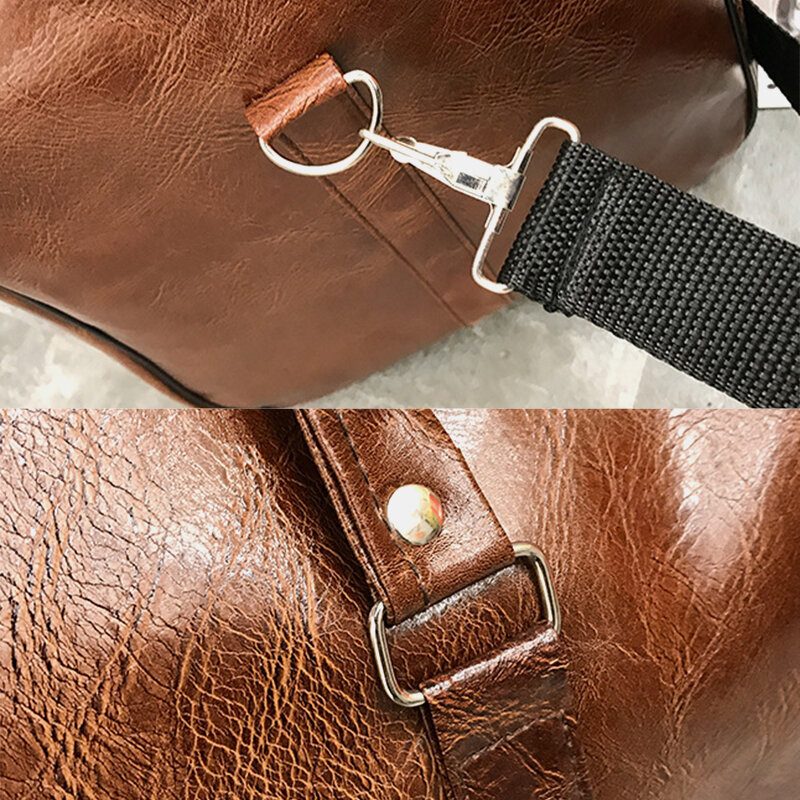 Kvinner Menn Skinn Retro Håndveske Med Stor Kapasitet Business Bagasjeveske Skulderveske Crossbody Veske