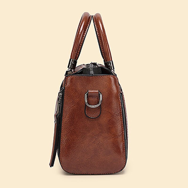 Kvinner Retro Crossbody Vesker Med Stor Kapasitet Håndveske Satchel Bag