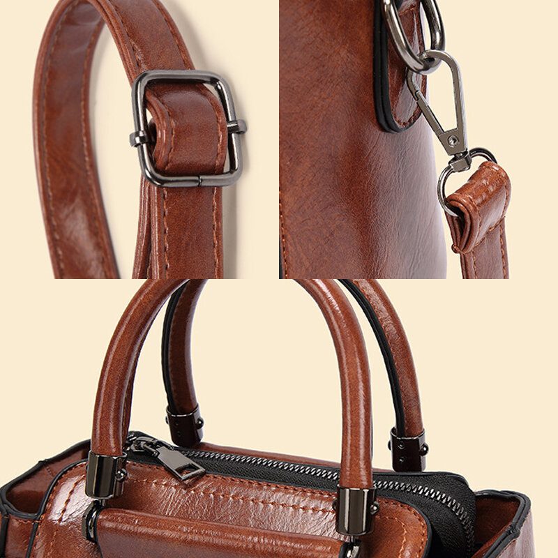 Kvinner Retro Crossbody Vesker Med Stor Kapasitet Håndveske Satchel Bag