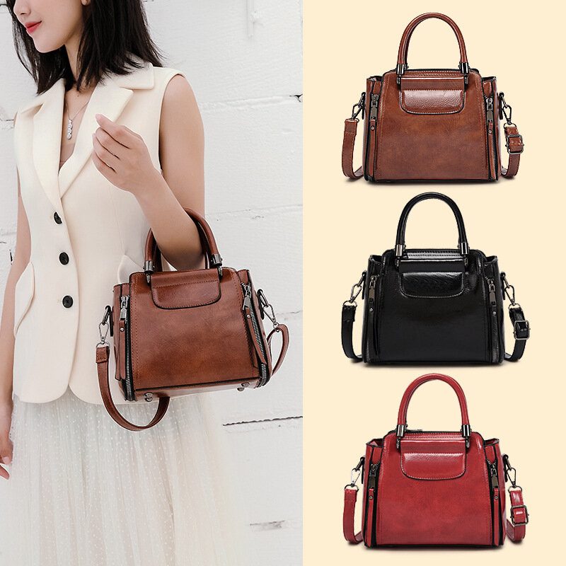 Kvinner Retro Crossbody Vesker Med Stor Kapasitet Håndveske Satchel Bag