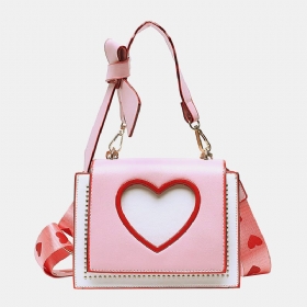 Kvinner Valentinsdag Hollow Out Love Brodert Crossbody Vesker Skulderveske Håndveske