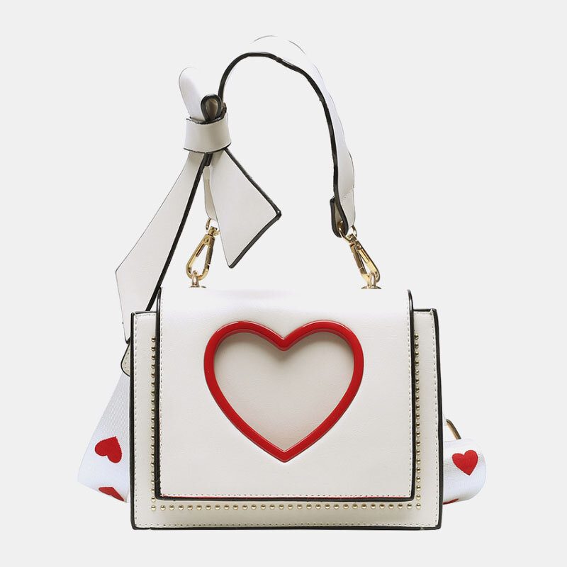 Kvinner Valentinsdag Hollow Out Love Brodert Crossbody Vesker Skulderveske Håndveske