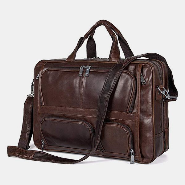 Menn Multifunksjon Multi-lomme Vanntett 15.6 Tommer Bærbar Veske Koffert Business Veske Crossbody Veske Lærerveske