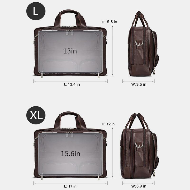 Menn Multifunksjon Multi-lomme Vanntett 15.6 Tommer Bærbar Veske Koffert Business Veske Crossbody Veske Lærerveske