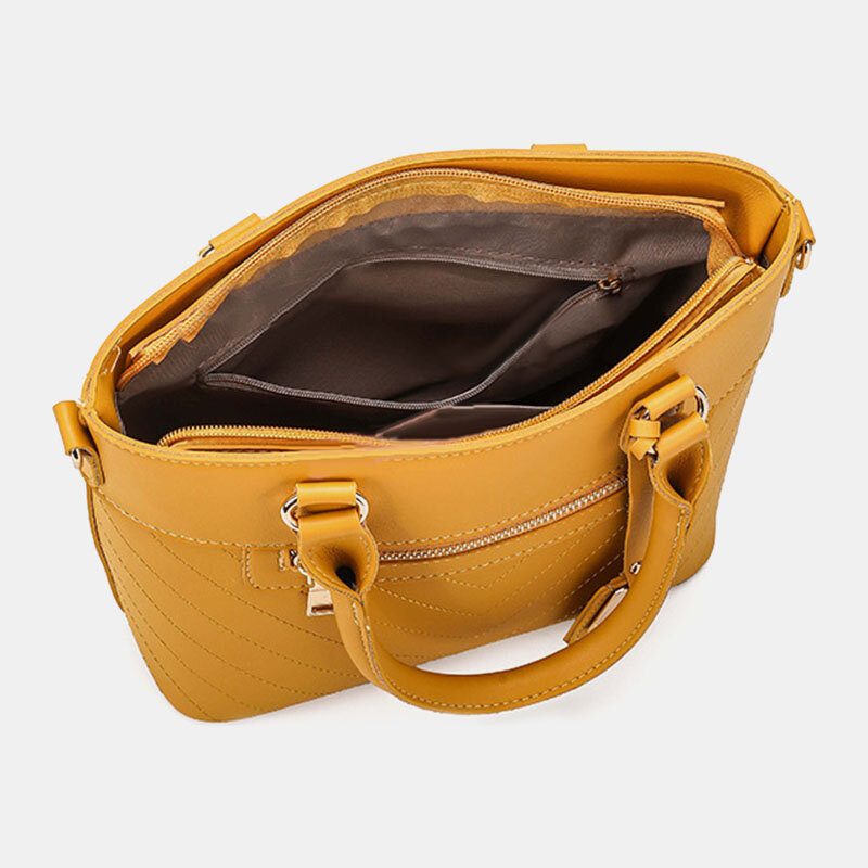 Solid Commuter Satchel Crossbody Vesker Skulderveske Håndveske