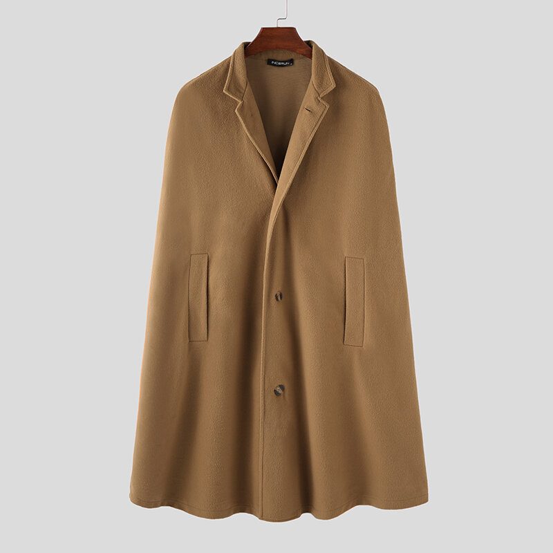 Herre New Mid Long Cloak Han Style Batwing Collar Coats