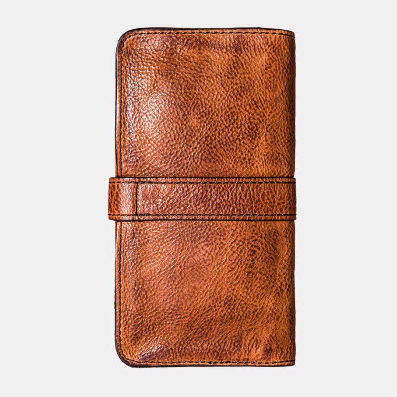 Herre Lang Bifold Multi-card Slot Card Holder Vintage Pu Leather 6.5 Tommers Telefonveske Pengeklips Lommebok