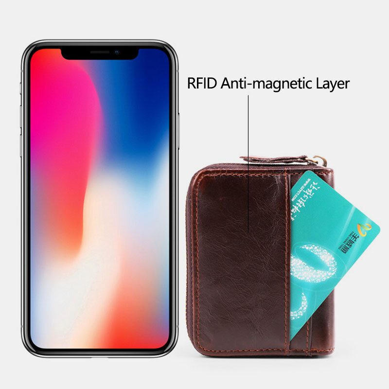 Herre Orgellommebok Rfid Anti-magnetisk Multi-card Slot Kortholder Pengeklippekort