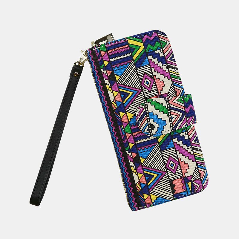 Kvinner Lerret Bohemian Style Utskrift Lang Clutch Lommebok