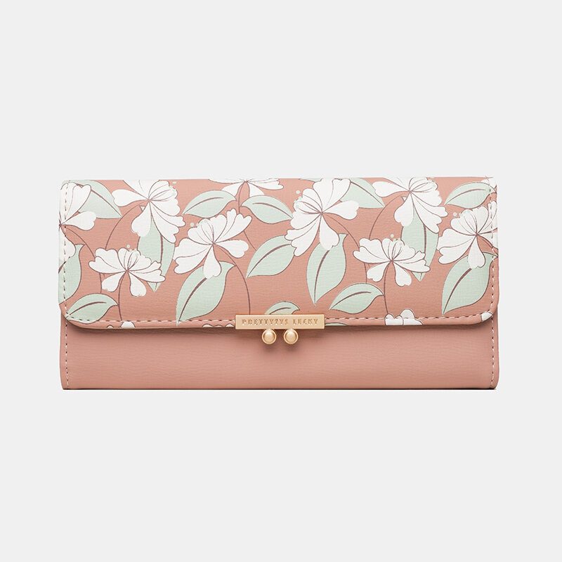 Kvinner Planter 9 Kortspor Floral Trifold Lommebok