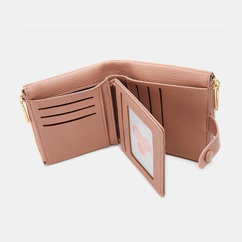 Kvinner Pu Leather Multi-slot Håndbære Kort Lommebok Clutch Veske