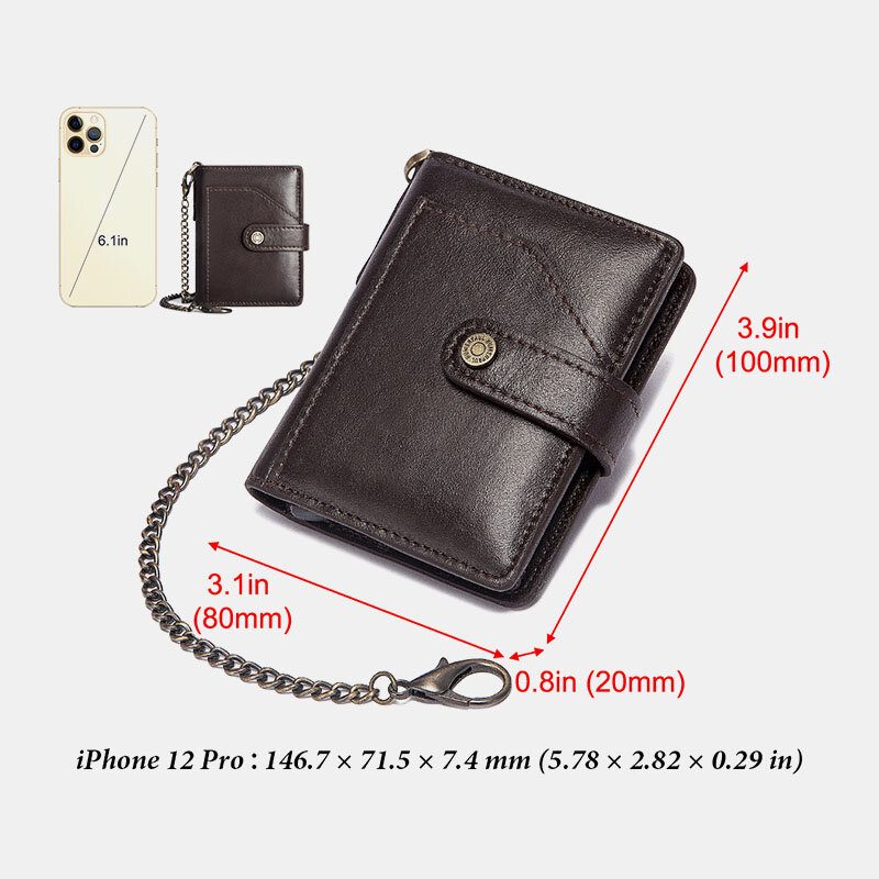 Menn Bifold Short Rfid Blocking Antimagnetic Wallet First Layer Kuskinn 9 Card Slot Kortholder Pengeklemme