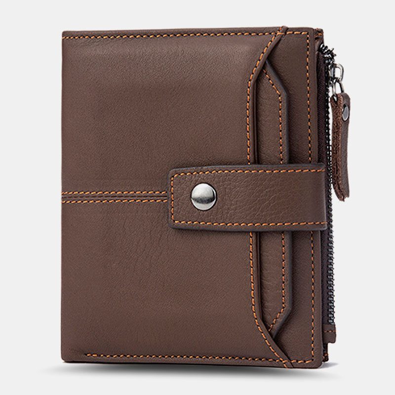 Menn Short Bifold Rfid Blocking Wallet Retro Casual Multi-card Slot Card Holder Kuskinn Førerkort Lommebok