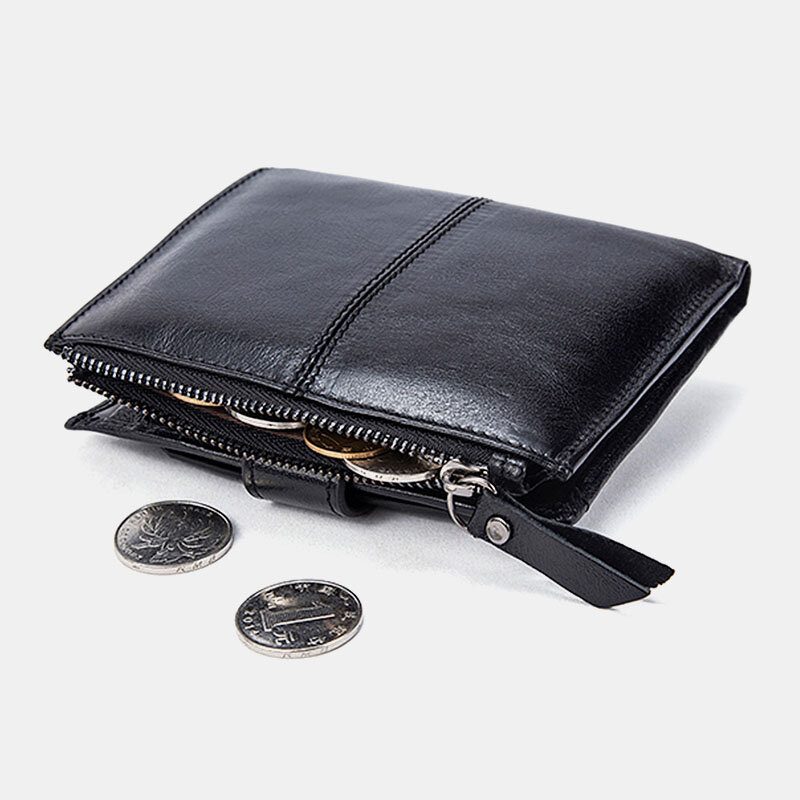 Menn Short Bifold Rfid Blocking Wallet Retro Casual Multi-card Slot Card Holder Kuskinn Førerkort Lommebok