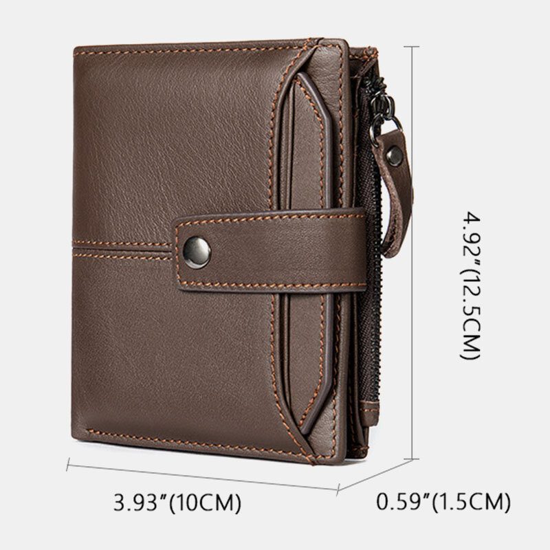 Menn Short Bifold Rfid Blocking Wallet Retro Casual Multi-card Slot Card Holder Kuskinn Førerkort Lommebok