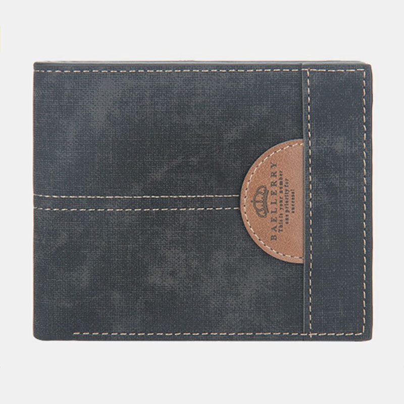 Menn Tynn Bifold Denim Mønster Pu-skinn Lommebok Multi-kort Spor Kortholder Stor Kapasitet Myntpung