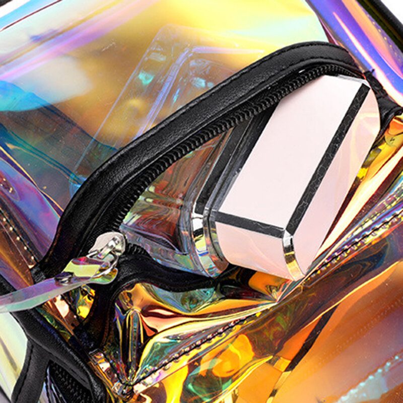 Dame 2stk Transparent Jelly Multi-bære Mini Ryggsekk Crossbody Vesker Håndveske