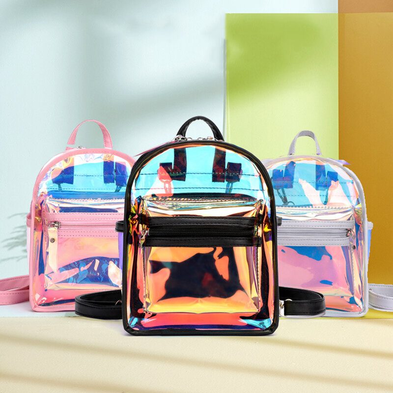 Dame 2stk Transparent Jelly Multi-bære Mini Ryggsekk Crossbody Vesker Håndveske