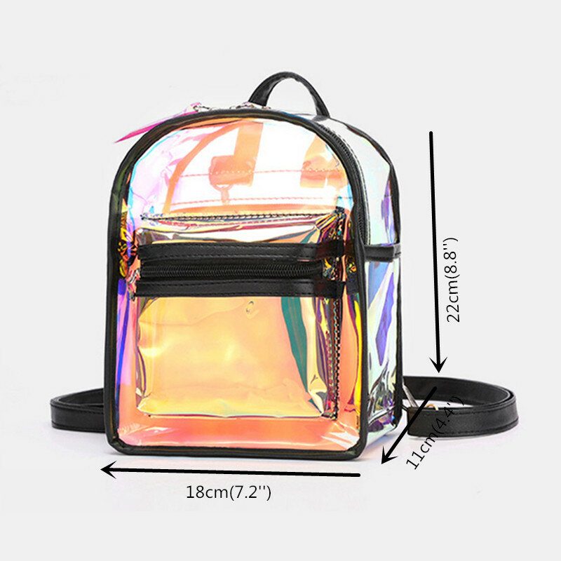 Dame 2stk Transparent Jelly Multi-bære Mini Ryggsekk Crossbody Vesker Håndveske