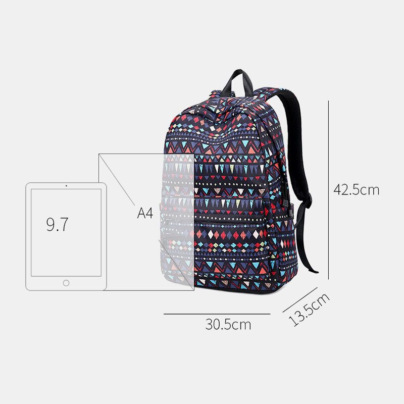 Dame Vanntett Bohemian Printed National Backpack School Bag