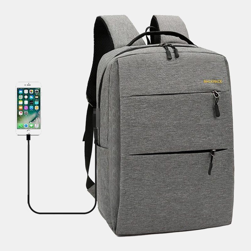 Herre 3 Stk Nylon Usb-lading Slitestyrke Mote Uformell Bærbar Pc-veske Ryggsekk Crossbody-veske Clutchveske