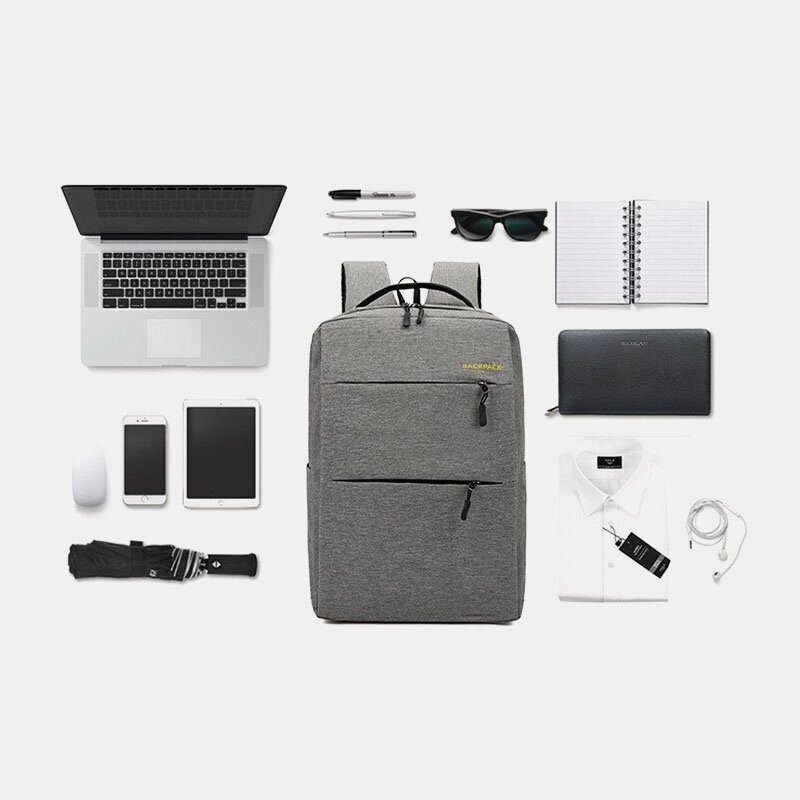 Herre 3 Stk Nylon Usb-lading Slitestyrke Mote Uformell Bærbar Pc-veske Ryggsekk Crossbody-veske Clutchveske