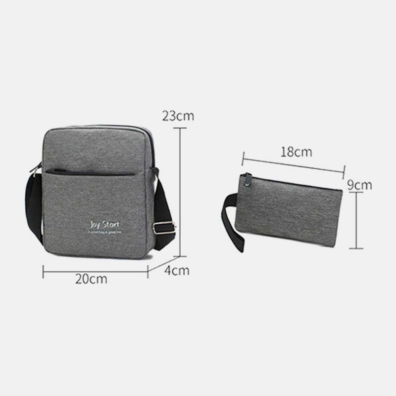 Herre 3 Stk Nylon Usb-lading Slitestyrke Mote Uformell Bærbar Pc-veske Ryggsekk Crossbody-veske Clutchveske