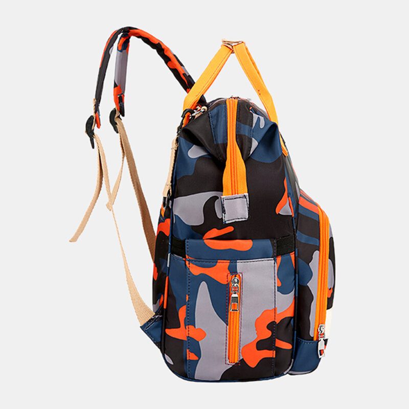 Kvinner Oxford Camo Multifunksjonell Vanntett Ryggsekk Med Stor Kapasitet Mommy Bag