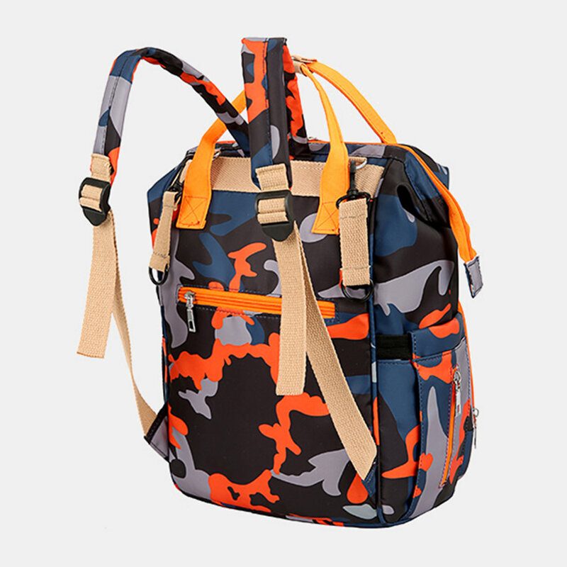 Kvinner Oxford Camo Multifunksjonell Vanntett Ryggsekk Med Stor Kapasitet Mommy Bag