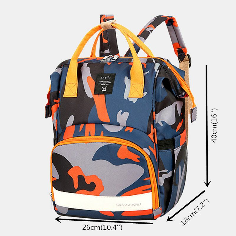 Kvinner Oxford Camo Multifunksjonell Vanntett Ryggsekk Med Stor Kapasitet Mommy Bag