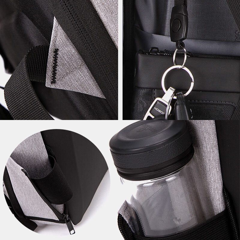 Menn Oxford Cloth Stor Kapasitet Vanntett Usb Lading 16 Tommers Bærbar Veske Tyverisikring Business Outdoor Handbag Ryggsekk