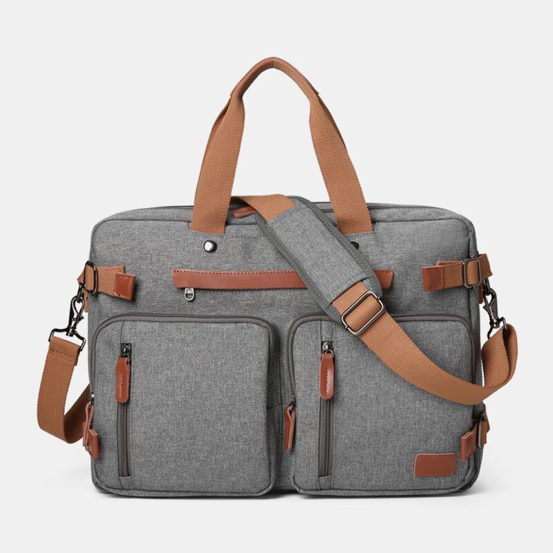 Menn Uformelt Multibære Med Stor Kapasitet 15.6/17 Tommers Bærbar Veske Ryggsekk Crossbody-veske Med Flere Lommer