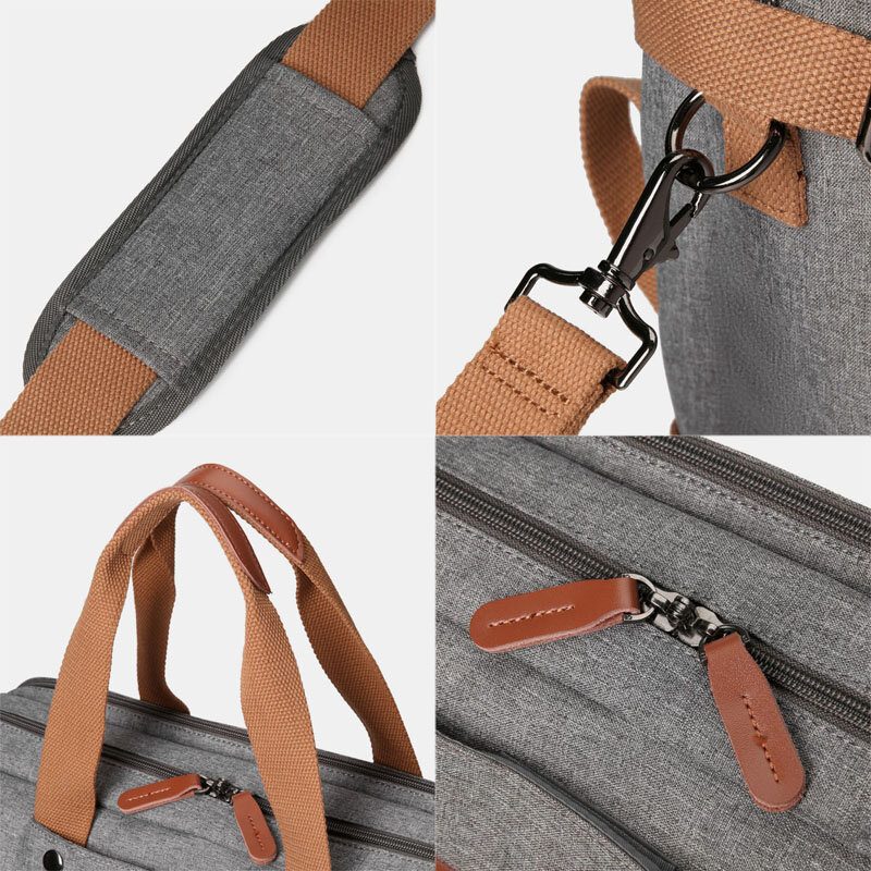 Menn Uformelt Multibære Med Stor Kapasitet 15.6/17 Tommers Bærbar Veske Ryggsekk Crossbody-veske Med Flere Lommer