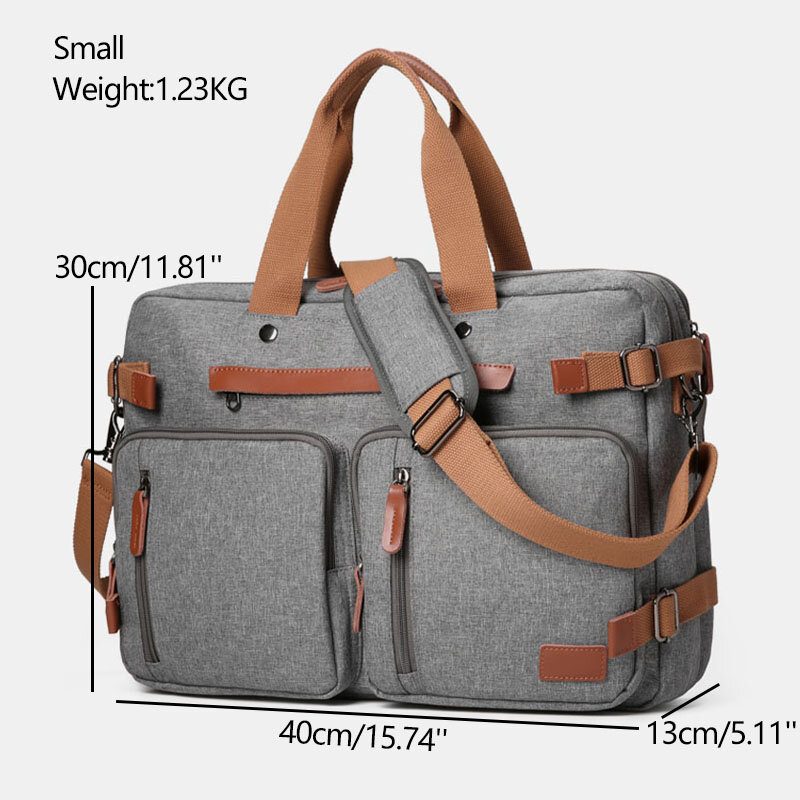 Menn Uformelt Multibære Med Stor Kapasitet 15.6/17 Tommers Bærbar Veske Ryggsekk Crossbody-veske Med Flere Lommer